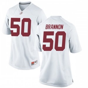 Women's Alabama Crimson Tide #50 Hunter Brannon White Game NCAA College Football Jersey 2403VZHU1